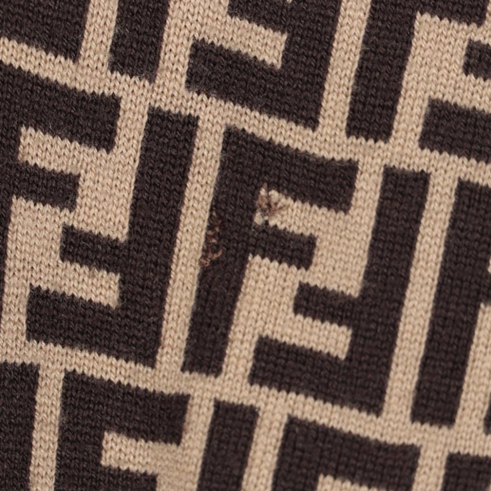 Fendi FF Logo Reversible Wool Intarsia Knit Scarf - Picture 6 of 8